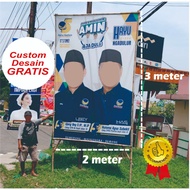BALIHO BACKDROP BANNER SPANDUK UKURAN 2 X 3 METER DESAIN GRATIS CUSTOM