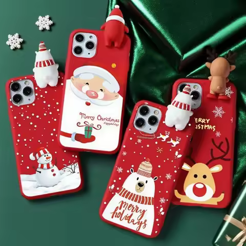 3D Santa Christmas Case For Samsung Galaxy A17 A06 A07 A73 F16 M16 M55 M35 A21S A20 A30 A11 M34 A72 