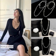 Luxurious long pearl necklace with stones code VC222