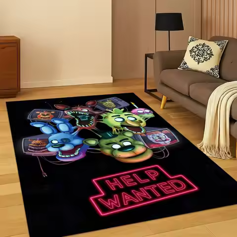 3D F-FNAF Game Cartoon Carpet Rug for Bedroom Living Room Sofa Doormat Home Decor,Kids Game Area Rug