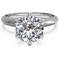 Espere 3 Ct CZ Solitaire Engagement Ring Sterling Silver White Gold Plated