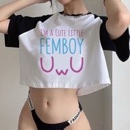 Femboy crop top cute gothic  corset Aesthetic coquette vintage  woman tees