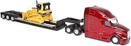 Diecast Masters | 1:87 Scale Peterbilt Model 579 UltraLoft Tandem Tractor with Lowboy Trailer and Ca