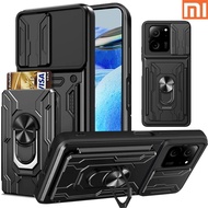 Shockproof Protector Heavy Hard Case with Metal Stand and Card Slots for Xiaomi 13T Pro 13 Lite Xiaomi 14 Pro Xiaomi 12T Pro 11T Pro