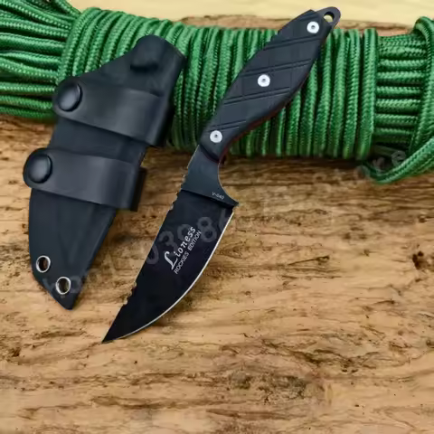 TO/PS V040 Tactical Knife 8Cr13Mov Blade G10 Handle Ideal for Outdoor Camping Survival EDC and Emerg