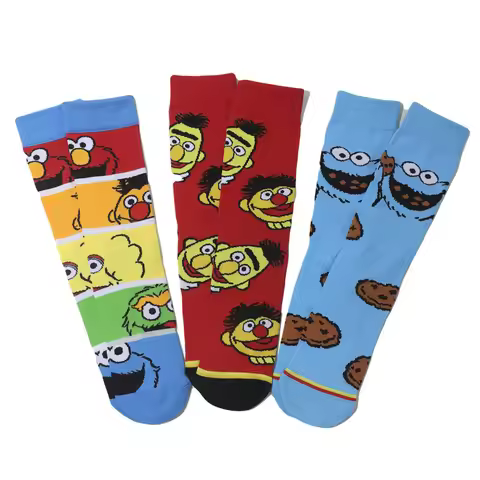 Street Socks Red Elmo Blue Cookie Guy Yellow Big Bird Cosplay Cotton Personality Socks Trend Stockin