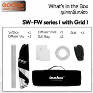 Godox Softbox SB-FW 22*90 30*120 35*160 40*180 cm. Quad Assemble Softbox - With Grid - Bowen Mount /