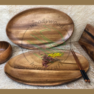 Woodywoodhomecraft | Kitchen Dining wooden tray | Christmas tray | Fruit tray | Acacia Wood Oval Ser