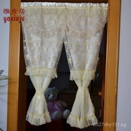 Kitchen Beige Lace Half Curtain Blocking Bathroom L15Door Curtain Bedroom Small Curtain