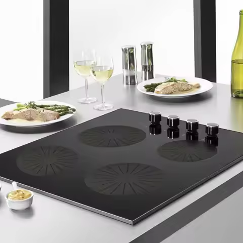 Round Induction Cook-top Mat Silicone Fiberglass Scratch Resistant Induction Stove Protection Cover 