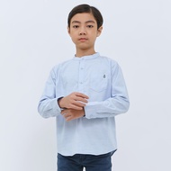 KEMEJA M231 Boys' Koko Shanghai Plain Long Blue Shirt 0163E