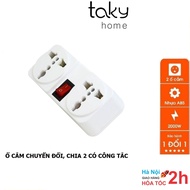Plug - TakyHome, Split 2 Outlets with Switch, Converts from 1 Outlet to 2 3-Prong Outlets, 2000W Pow