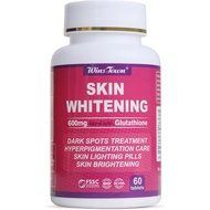 AIHIYO Skin Whitening Pill, 600mg Glutathione Supplement for Dark Spots, Melaa & Acne Scar Remover, 
