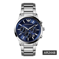 Emporio Armani นาฬิกาข้อมือผู้ชาย Classic Chronograph Blue Dial Silver รุ่น AR2486