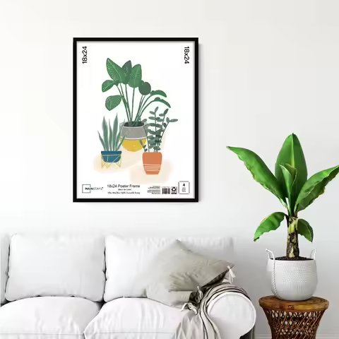 18x24 Picture Frame Black Flat Profile Wall Photo Frame for Posters Art Prints