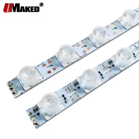 10pc x50cm LED Backlight Strip 12V 9LEDs 18W 2700LM SMD3030 Side lights source with lens For Adverti