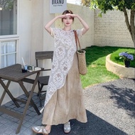 Free Shipping Taiwan Shipping Summer Casual Suit Women Lace Blouse+Sling Skirt Suit Women Summer New