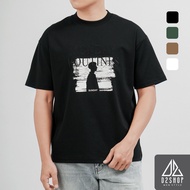 D2SHOP Men's T-shirt with embroidered print of MONDAY ROUTINES, Hybrid Cotton fabric B-N5097