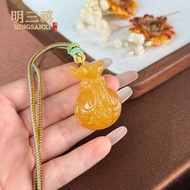 黃龍玉福袋吊墜 黃玉貔貅財神掛件 葫蘆項鏈 景區