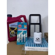ORI PERODUA AXIA OLD 2014-2016 5W30 4L SIRIM ENGINE OIL+P2A12+BZ100+2990+LKR6C-BP3-NGK SET+ FOC inje