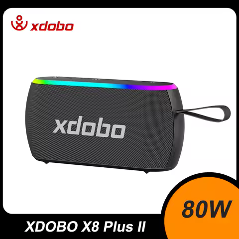 XDOBO Newest X8 PLUS II 80W Super Power Bluetooth Wireless Speaker RGB Light TWS Subwoofer IPX6 Wate