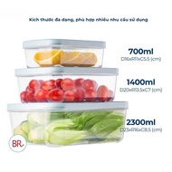 Combo of 9 Hokori Viet Nhat rectangular food boxes, safe food and frozen food storage box