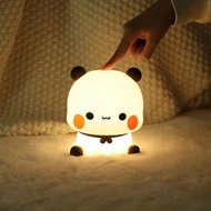 WFYW Gấu trúc BuBu và DUDU Đèn ngủ Bảo vệ mắt Hoạt hình Bubu Pat Light Ánh sáng dịu Búp bê trang trí
