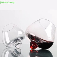 FUHUI Cognac Glasses Cup, Rotating Tumbler Irregular Whiskey Wine Glass, Personalized Transparent Eu