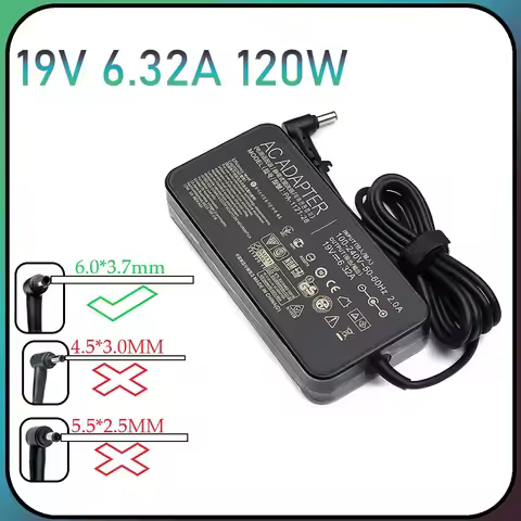 19V 6.32A 120W 6.0*3.7mm Adapter Power Charger For Asus TUF Gaming FX705GE FX705GD FX505 FX505GD FX5