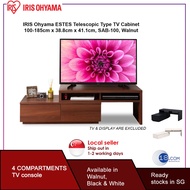 IRIS Ohyama SAB-100 | Telescopic Type TV Cabinet | TV Console | TV Table | Width 100cm | Walnut | White | Black