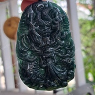 Kalung Liontin Giok Burma Dragon / Naga + sertifikat 