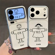 Couple Stick Figure OK YES Print Matte Phone Case Premium Shockproof Anti-Drop Protective Casing For