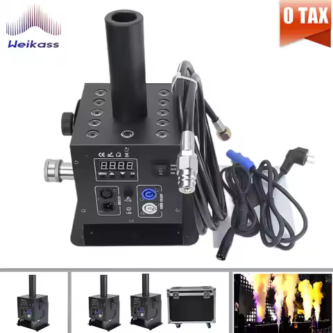 Flycases Option 12x3w LED CO2 Jet Machine Co2 Cryo Jet Canon Stage Effect Co2 Fog Machine With Free