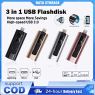 2TB FlashDisk OTG USB3.0 Three-in-One Memory Stick Metal Flash Drive 1TB Flash Drive OTG 3-in-1 1TB 