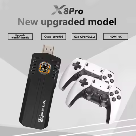 X8PRO 4K TV gaming joystick video game console, built-in 40,000 games, dual wireless controller, sup