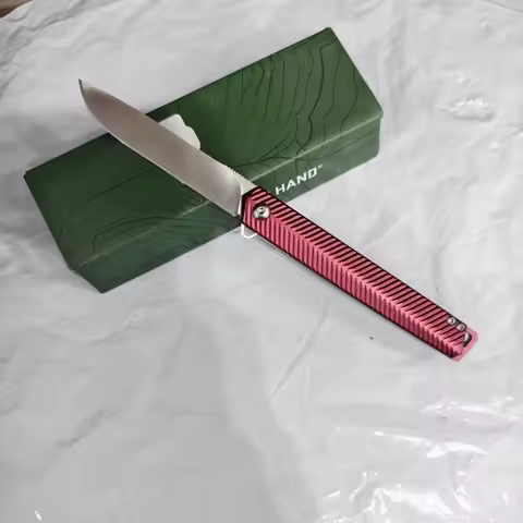 CR K820 Red Folding Knife 8Cr13Mov Blade Aluminum Alloy Handle Compact EDC Pocket Knife Ergonomic Gr