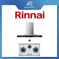 RINNAI RH-C2859-SSW 90CM CHIMNEY HOOD WITH DIGITAL TOUCH CONTROL + RINNAI RB-983S FLEXIHOB 88CM 3 BURNER STAINLESS STEEL BUILT-IN GAS HOB