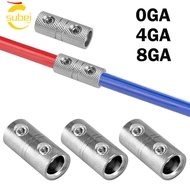 SUBEI1 Car Audio Connector, Silver Brass Car Speaker Wire Terminal, 0GA 4GA 8GA Power Ground Wire Te