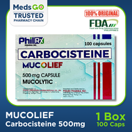 Carbocisteine 500mg - 1 Box x 100 Caps (Solmux generic)