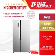 【Own Truck Delivery】Sharp Japan 620L Inverter Side By Side Refrigerator Fridge SJX629MS / SJX639GK 2 Door Refrigerator Peti Sejuk | Peti Ais | Klang Valley only