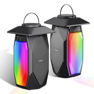 Outdoor Speakers Bluetooth 2 Pack, 50W True Wireless Stereo Lantern Speaker with RGB LED Lights, IPX