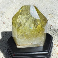 超密集彩虹 黃水晶柱 精品拋光 專屬底座 黃水晶擺件收藏