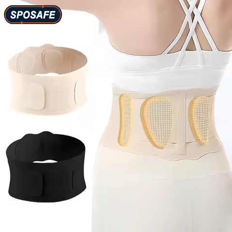 Ultra Thin Back Brace with 3D Lumbar Pad, 2 Flexible Supports for Women Lower Back Sciatica Scoliosi