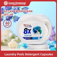 60 Pods 4in1 Laundry Capsule Detergent Capsules Fragrance Beads Bacteria Mite Remova Anti-bacterial 四合一洗衣凝珠