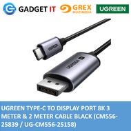 UGREEN TYPE-C TO DISPLAY PORT 8K 3 METER & 2 METER CABLE BLACK (CM556-25839 / UG-CM556-25158)