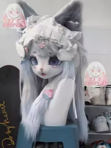Yis cosplay Custom Furry head Kigurumi Head Cosplay Kemono Fursuit Handmade Headsets Beast Customize