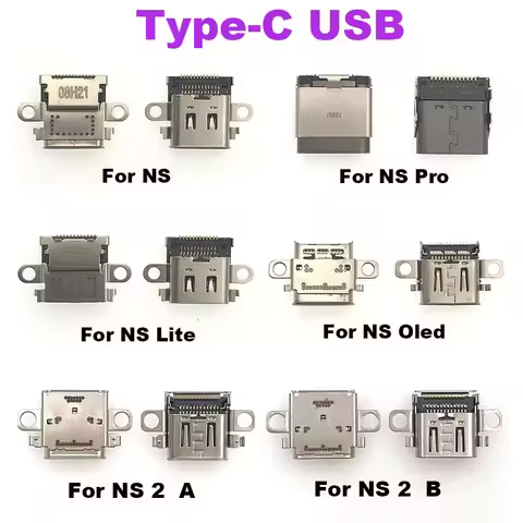 1-5PCS Charging Port Female Socket Type-C USB Connector For Switch / Lite / Oled / Pro / NS 2 Pro NS