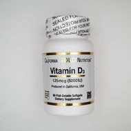 Vitamin D3 วิตามินดีสาม 125 mcg (5000 IU) 90 /or 360 Fish Gelatin Softgels (California Gold Nutritio