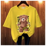 GET FASHION - BAJU KAOS WANITA DEWASA BEAR WARNING KPOP STYLE BAJU KAOS IMPORT BRAND TEES BLUS JUMBO