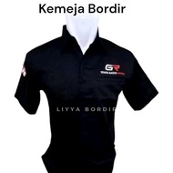 Kemeja Toyota Gazoo Racing Kemeja Seragam Toyota GR Lengan Pendek Hitam Pria Baju